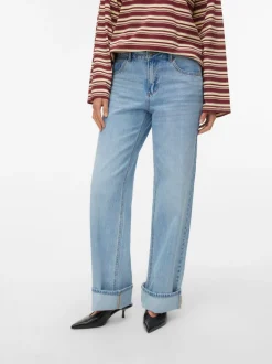 AWRENA Mid rise Wide leg fit Jeans