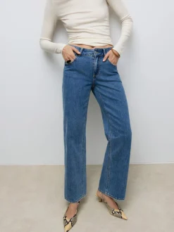 AWRENA Mid rise Wide leg fit Jeans