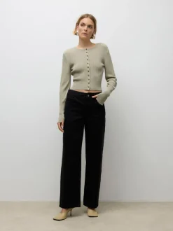 AWRENA Mid rise Wide leg fit Jeans