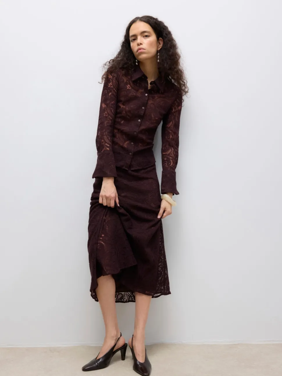 AWURSHILA Mid waist Lange rok