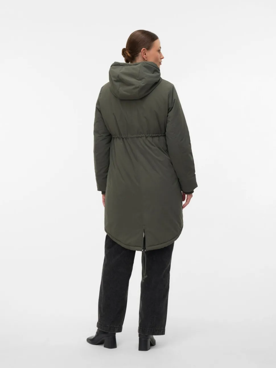 Capuchon met imitatiebont voering Jas