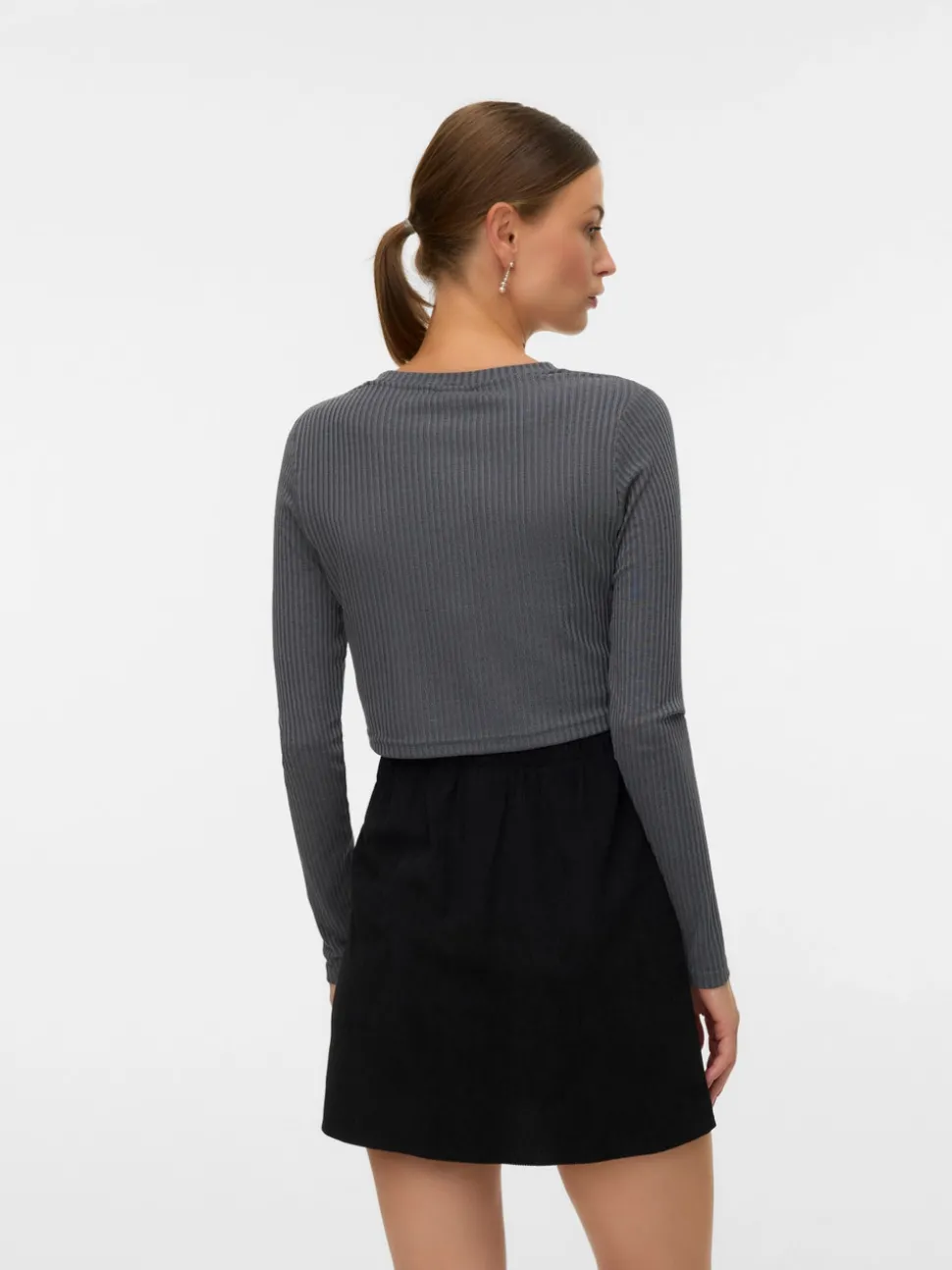 Cropped fit O-hals Top