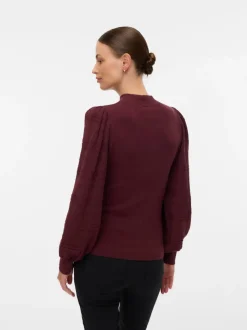 Regular fit Hoge hals Ballonmouwen Pullover