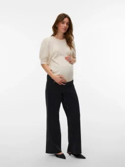 Regular fit O-hals Geribde mouwuiteinden Pullover