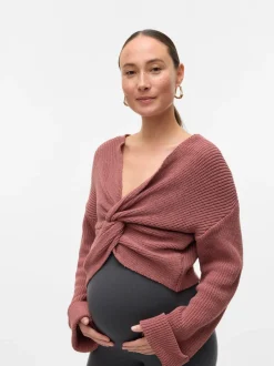 Regular fit V-Hals Mouwuiteinden met omslag Verlaagde schoudernaden Pullover