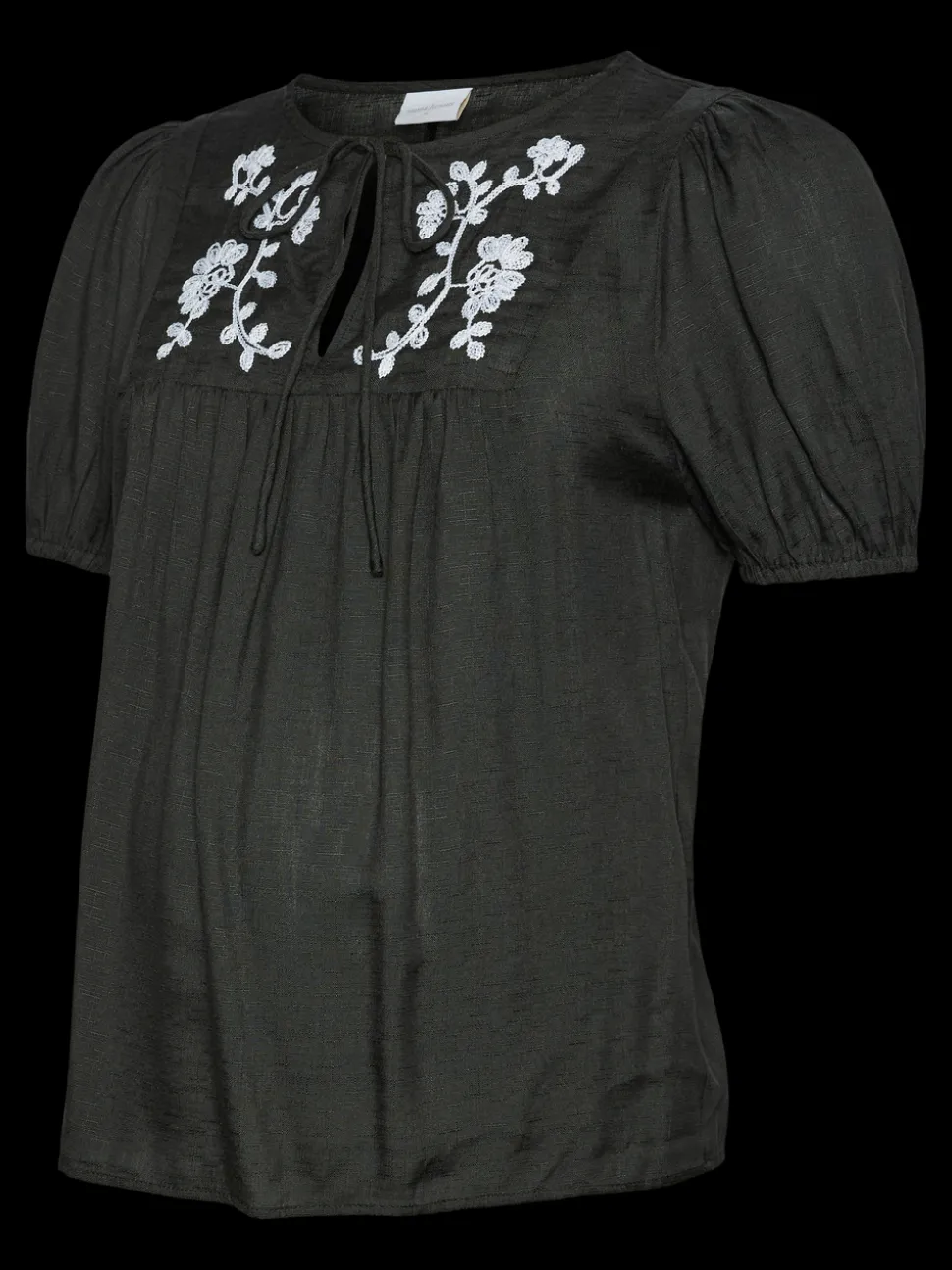 Regular fit O-hals Manchetten met elastiek Ballonmouwen Top