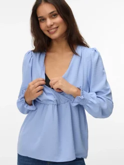 Regular fit V-Hals Manchetten met elastiek Top