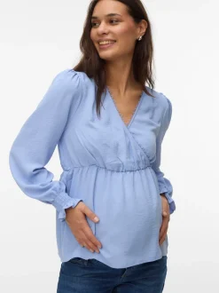 Regular fit V-Hals Manchetten met elastiek Top