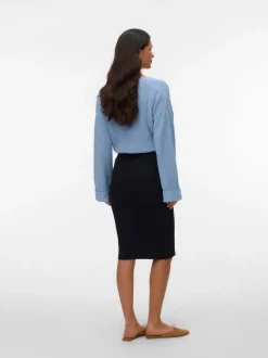 Regular fit V-Hals Mouwuiteinden met omslag Verlaagde schoudernaden Pullover