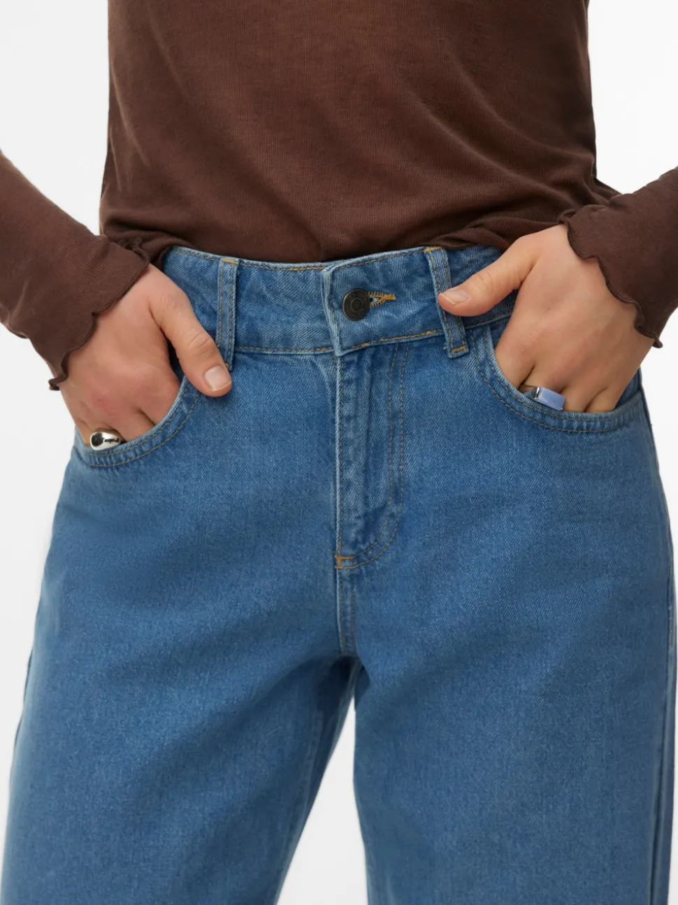 SNRANCY Mid waist Wide leg fit Jeans