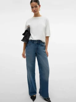 SNRANCY Mid waist Wide leg fit Jeans