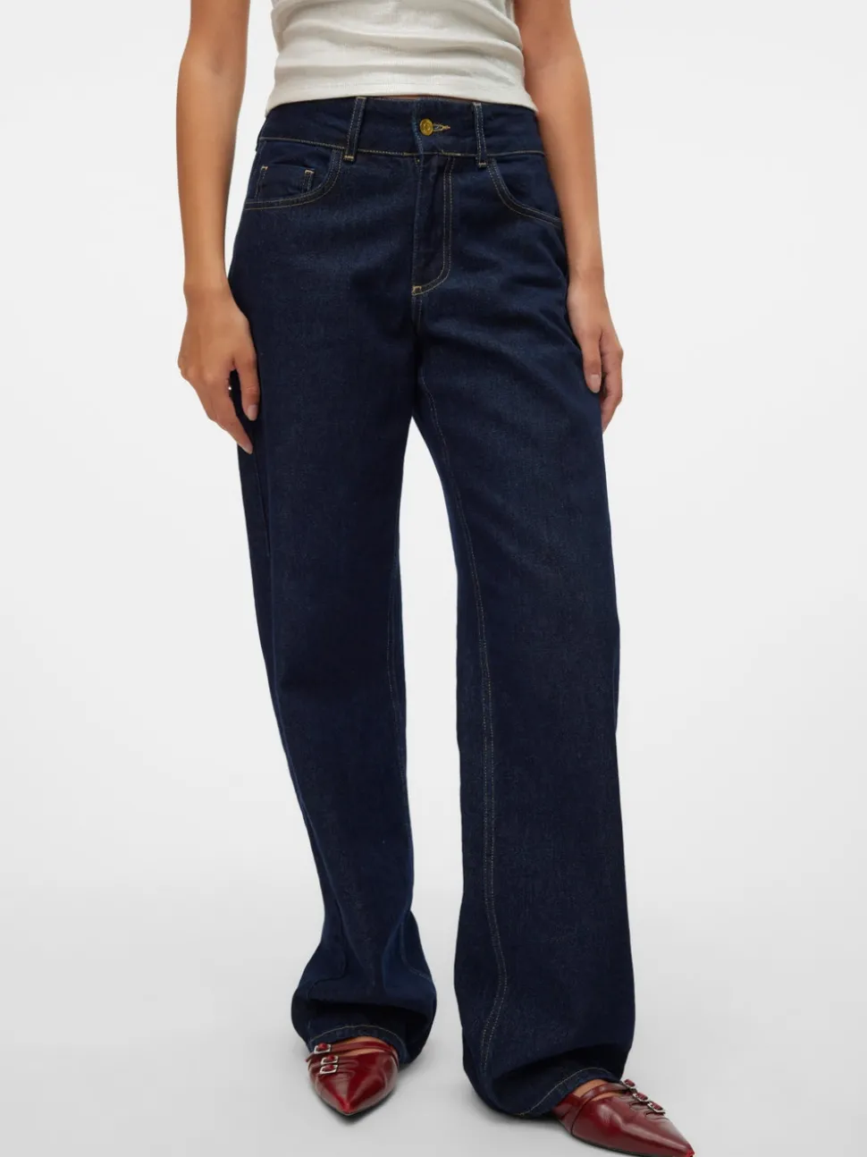 SNRANCY Mid waist Wide leg fit Jeans
