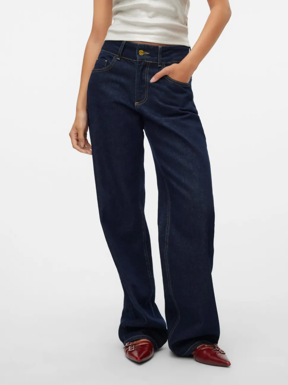 SNRANCY Mid waist Wide leg fit Jeans
