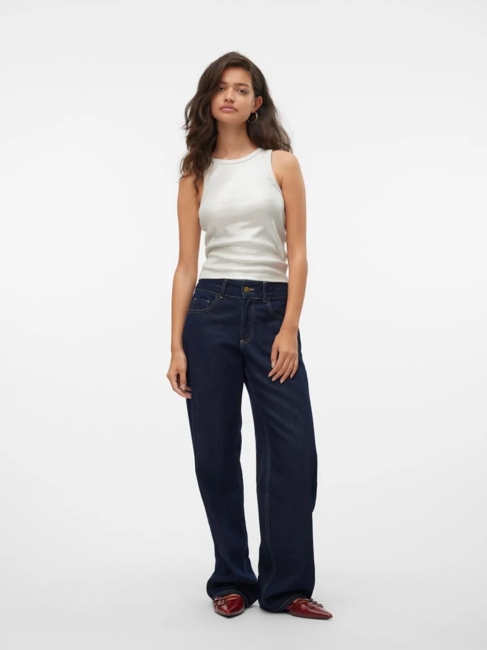 SNRANCY Mid waist Wide leg fit Jeans
