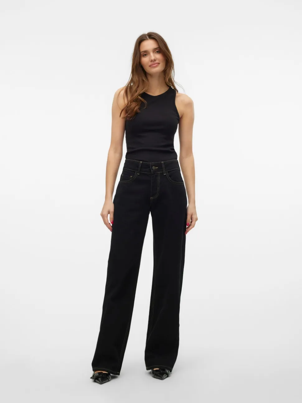 SNRANCY Mid waist Wide leg fit Jeans
