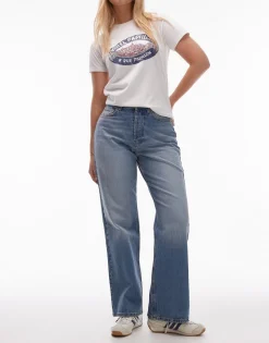 TOPSHOP Mid rise Straight fit Jeans