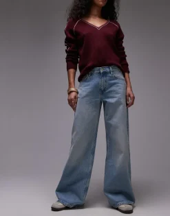 TOPSHOP Mid waist Wide leg fit Jeans
