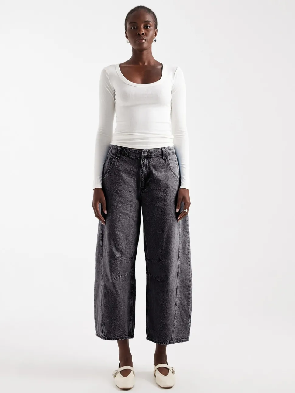 TSBELLA High rise Barrel fit Jeans