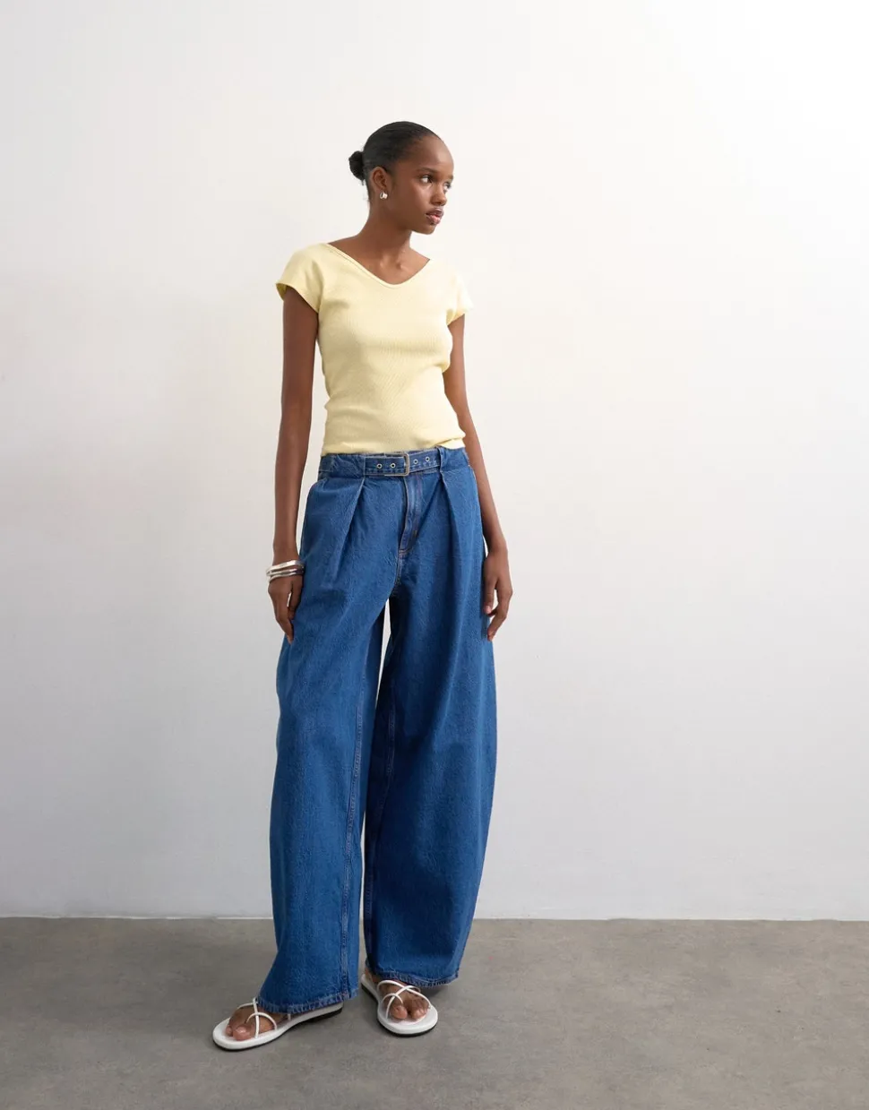 TSBELLE Mid rise Barrel fit Jeans