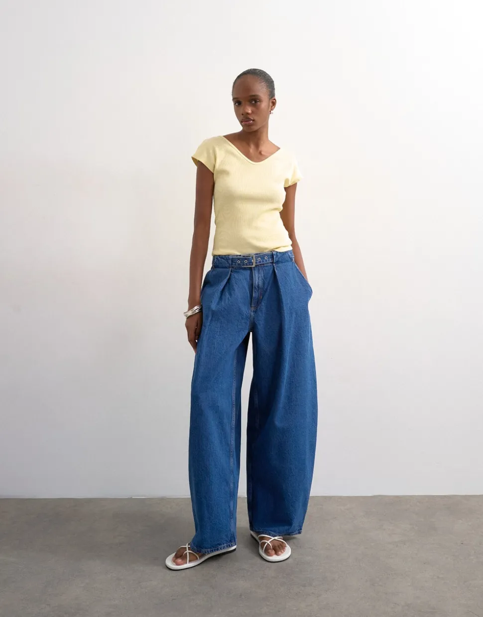 TSBELLE Mid rise Barrel fit Jeans
