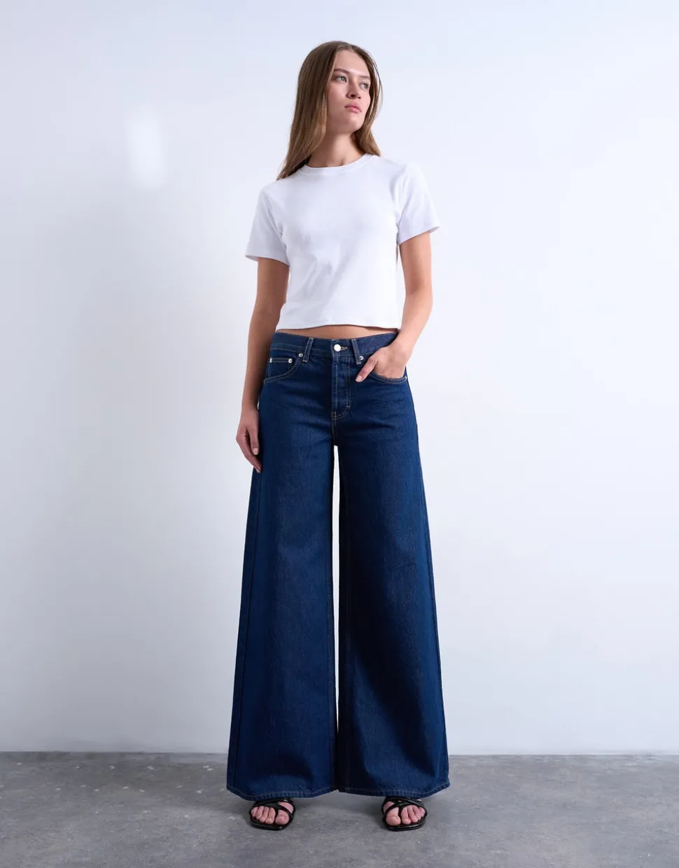 TSCLARA Mid rise Wide leg fit Jeans