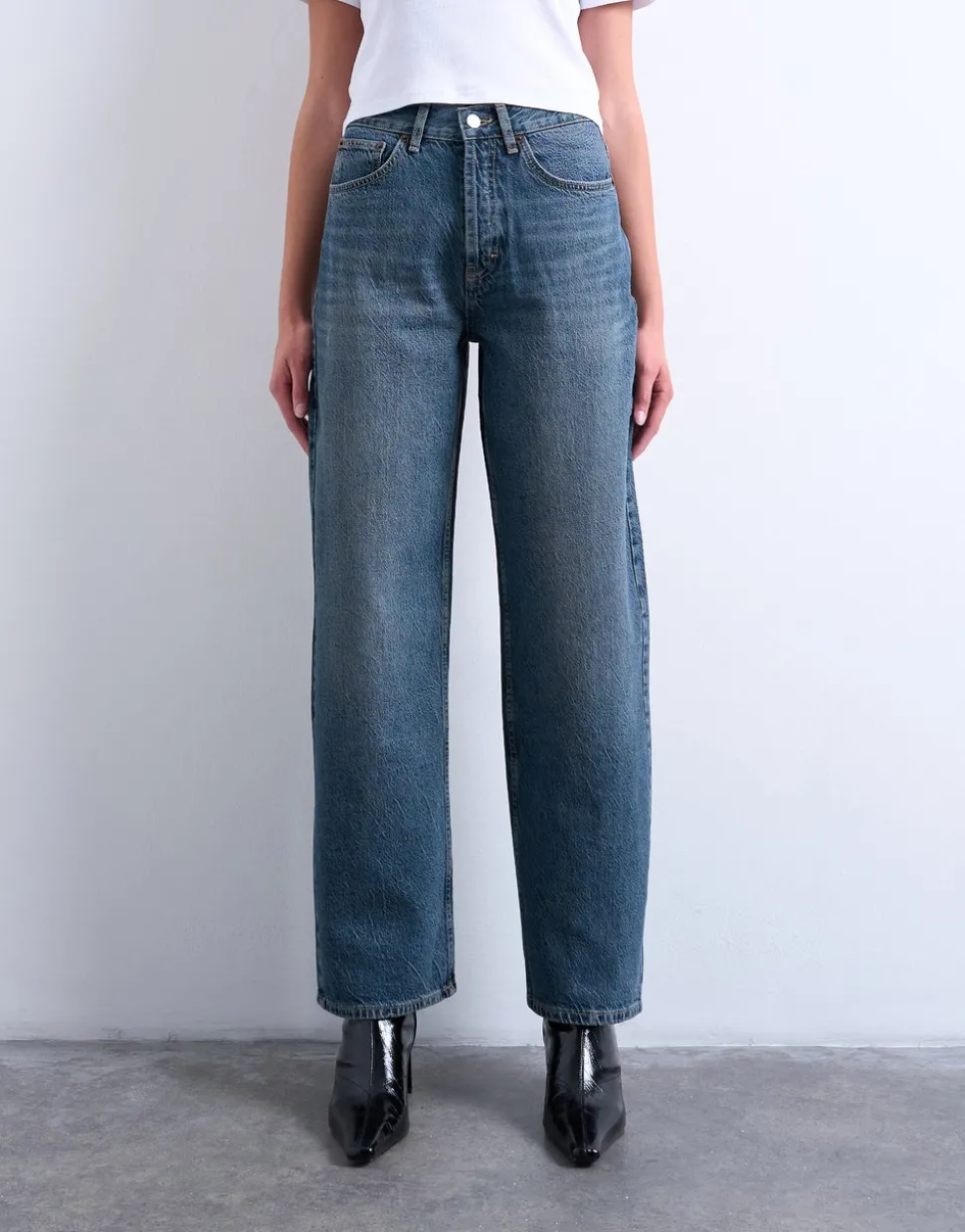 TSCOLUMN Mid rise Straight fit Jeans