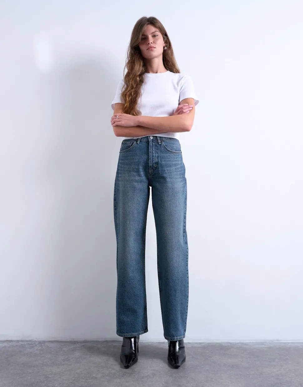 TSCOLUMN Mid rise Straight fit Jeans