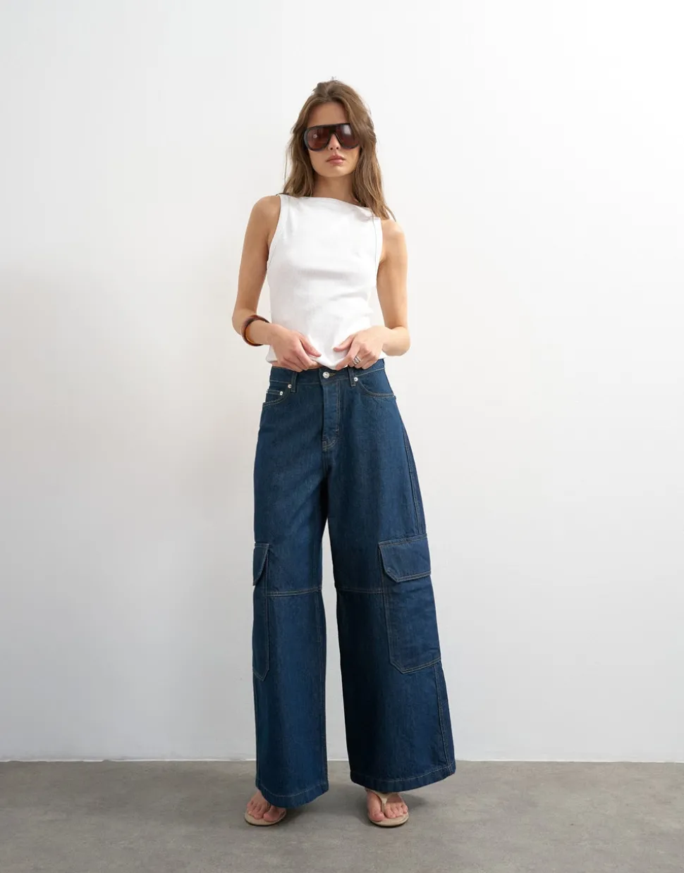 TSEVA Mid rise Wide leg fit Jeans