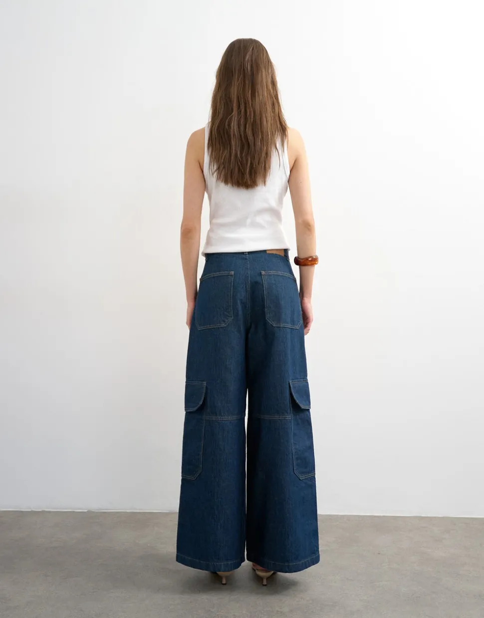 TSEVA Mid rise Wide leg fit Jeans