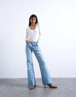TSMARIE Mid rise Flared fit Jeans