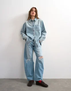 TSNORA Mid rise Barrel fit Jeans