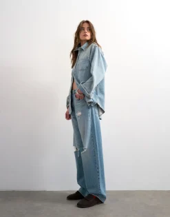 TSNORA Mid rise Barrel fit Jeans