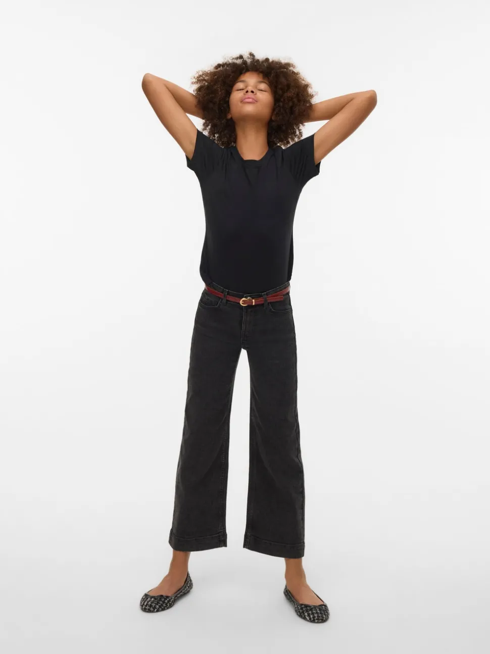 VMDAISY High rise Brede pasvorm - bijgesneden Jeans