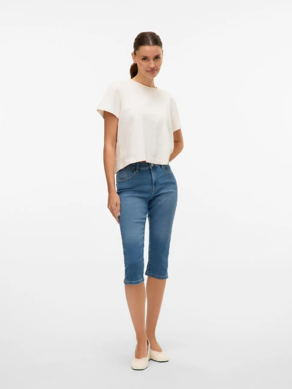 VMELLY Mid rise Slim fit Capris
