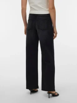 VMHALLIE Low rise Brede pasvorm - bijgesneden Jeans