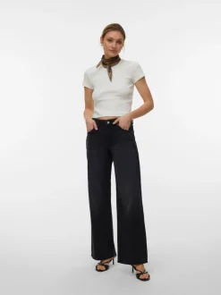 VMHALLIE Low rise Brede pasvorm - bijgesneden Jeans