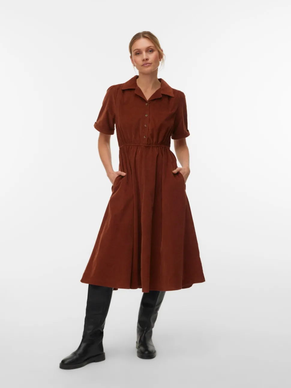 VMRAY Corduroy Midi-jurk
