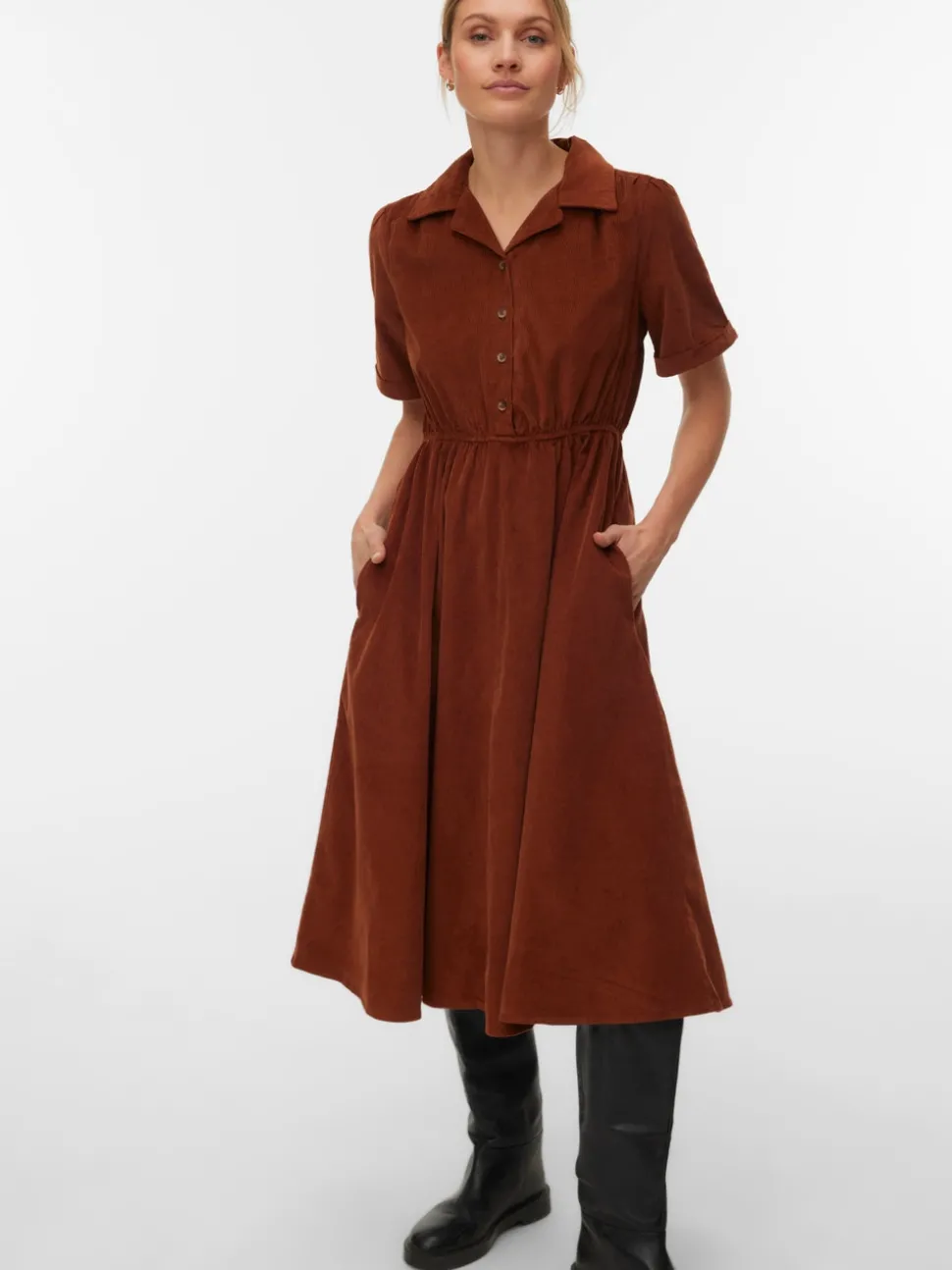 VMRAY Corduroy Midi-jurk