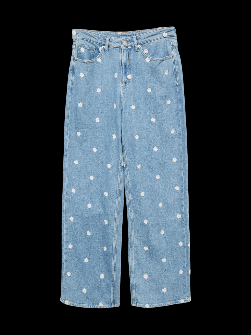 VMTESSA High rise Brede pasvorm - bijgesneden Jeans