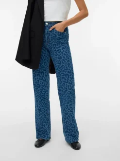 VMTESSA High rise Brede pasvorm - bijgesneden Jeans