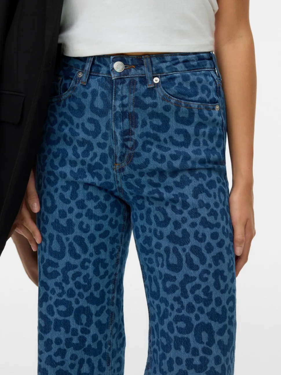 VMTESSA High rise Brede pasvorm - bijgesneden Jeans