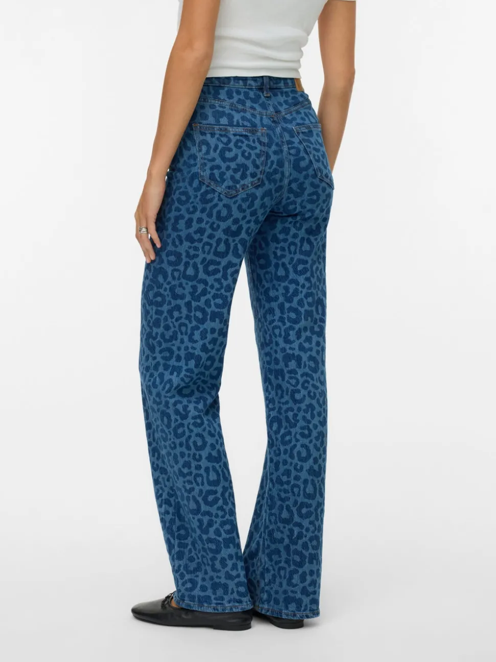VMTESSA High rise Brede pasvorm - bijgesneden Jeans