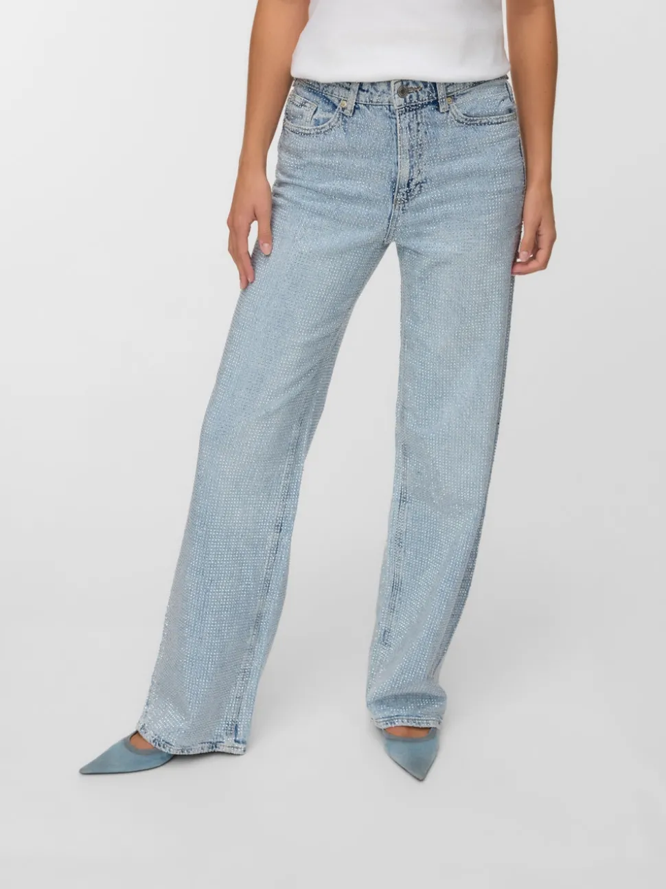 VMTESSA Rhinestone High rise Wide leg fit Jeans