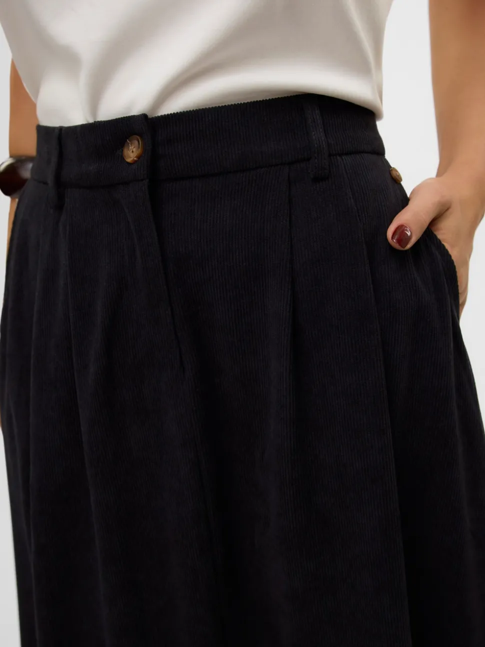 VMVIENNA High waist Corduroy Midi-rok