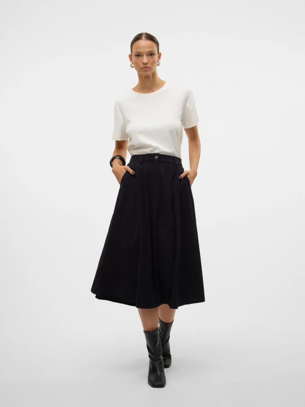 VMVIENNA High waist Corduroy Midi-rok