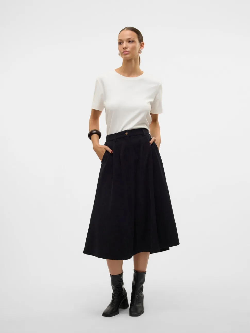 VMVIENNA High waist Corduroy Midi-rok