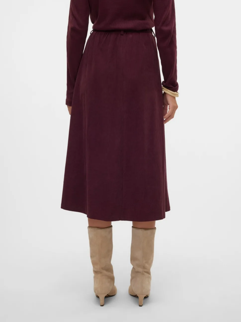 VMVIENNA High waist Corduroy Midi-rok