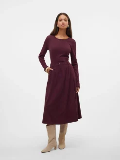 VMVIENNA High waist Corduroy Midi-rok