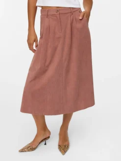 VMVIENNA High waist Corduroy Midi-rok