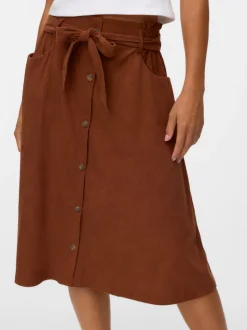 VMVILJA Corduroy High waist Midi-rok